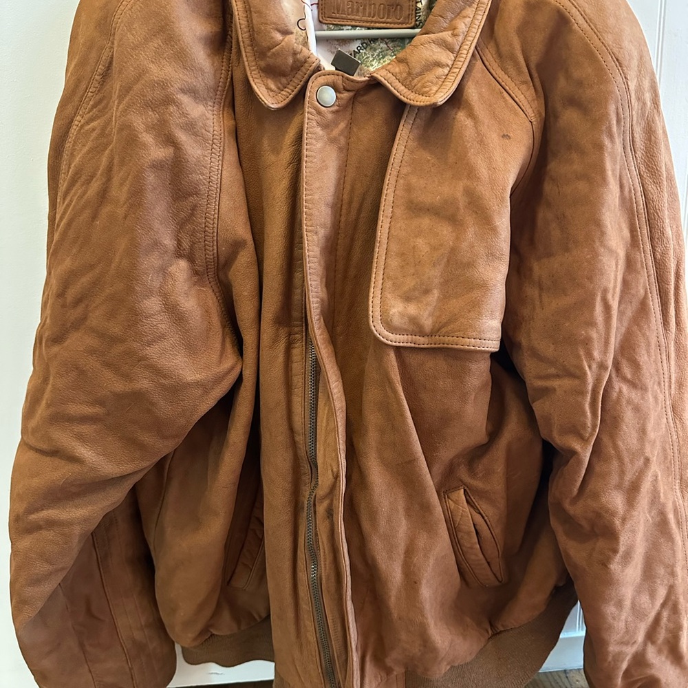 Marlboro Brown Bomber Jacket with Classic Style